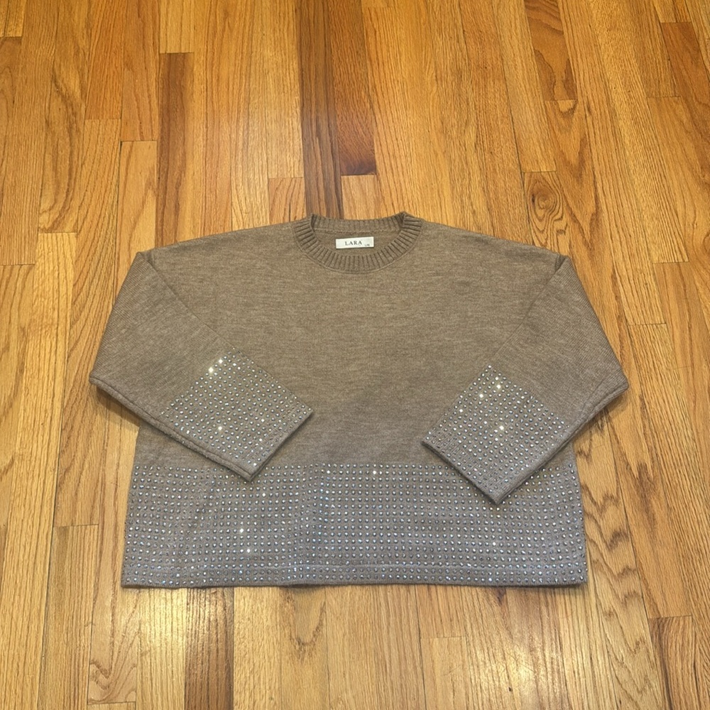LARA NY Studded 3/4 Sleeve Sweater - Picture 1 of 8